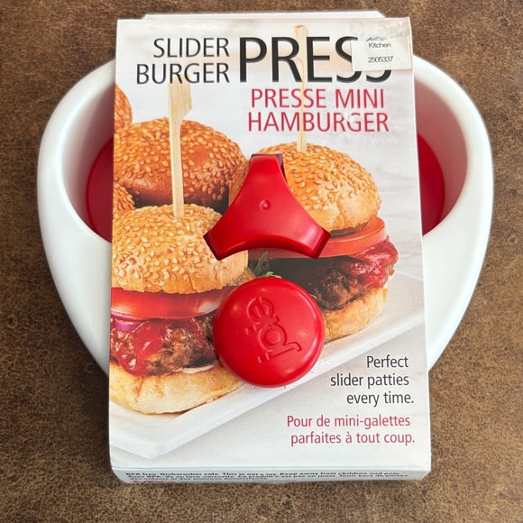 Joie Other - Joie Slider Burger Press Red Mini Hamburger Patty Maker Tiny Dishwasher Safe New